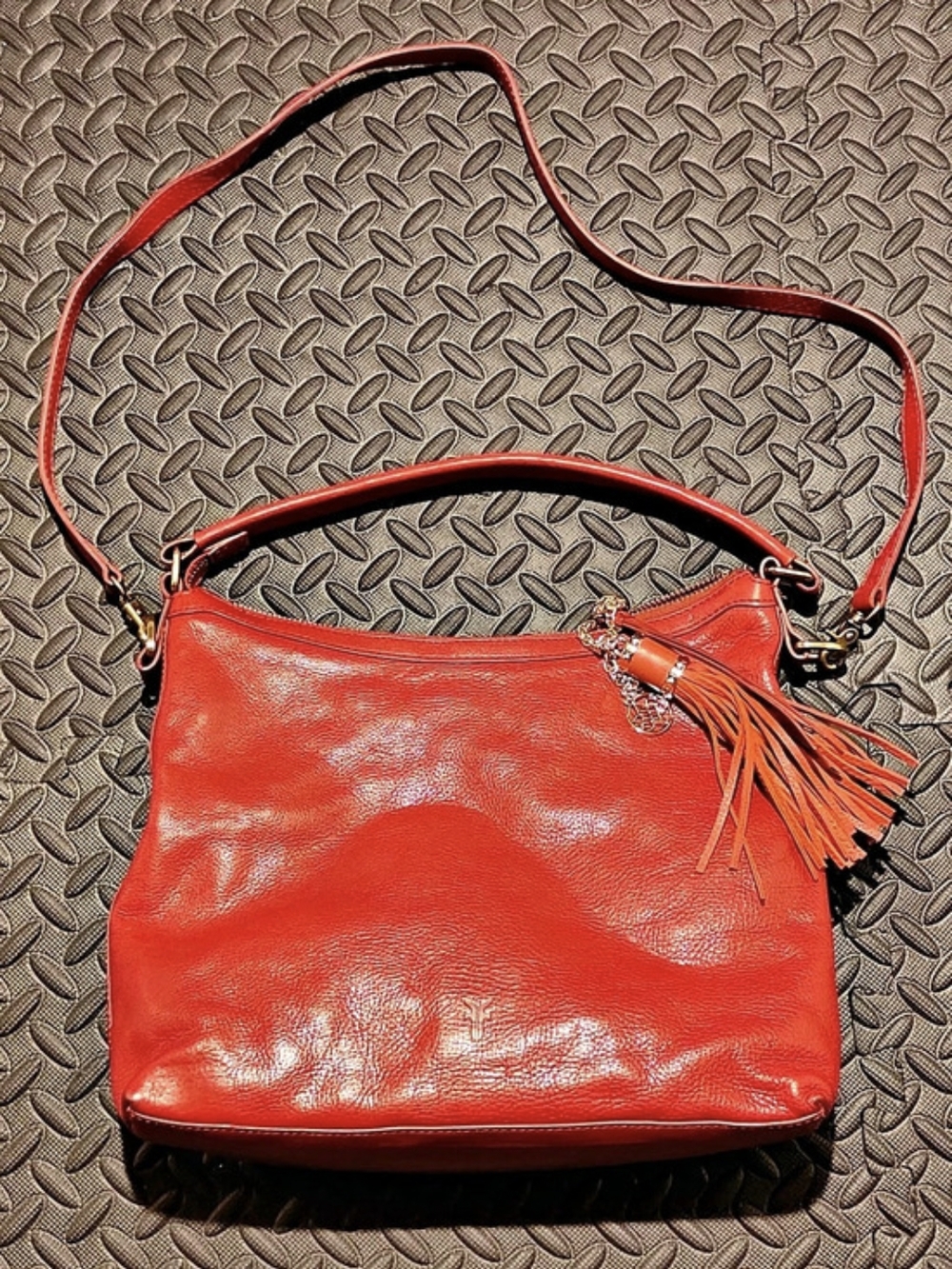 Frye Red Leather-Style Shoulder Bag Purse